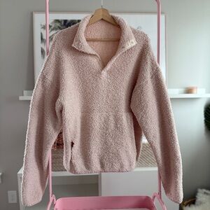 Skims Cozy Knit Snap Pullover | Blush Pink | Size L/XL